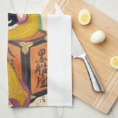 Frau mit schwarzer Katze, Yumeji Takehisa Küchentuch (Viertel Falte)