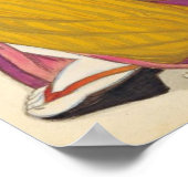 Frau mit schwarzer Katze, Yumeji Takehisa Poster (Ecke)