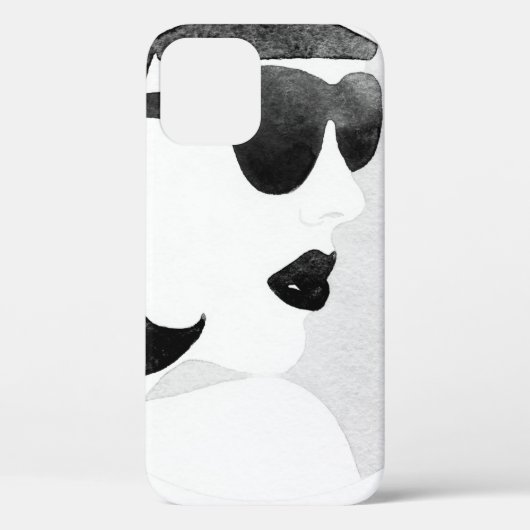 Frau mit schwarzer Sonnenbrille. Mode-Illustration Case-Mate iPhone Hülle (Rückseite)