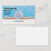 Frau mit Schwimmbad Pflege Wassergymnastik Foto Visitenkarte (Vorne/Hinten)