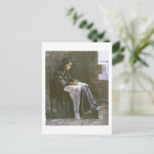 Frau mit Shawl Sewing (F1033) Van Gogh Fine Art Postkarte (Stehend Vorderseite)