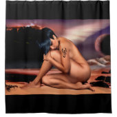 Frau mit Skorpion Kunstwerk Duschvorhang Tattoo (Vorderseite)