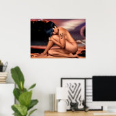 Frau mit Skorpion Tattoo Artwork Poster (Heimbüro)