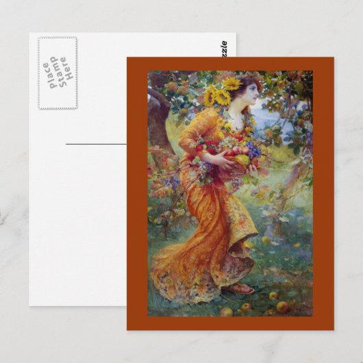 Frau mit Sommerschwanz Postkarte (Vorne/Hinten)