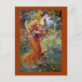 Frau mit Sommerschwanz Postkarte