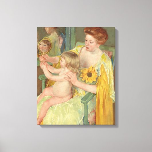 Frau mit Sonnenblume | Mary Cassatt Leinwanddruck (Vorderseite)