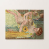 Frau mit Sonnenblume | Mary Cassatt Puzzle (Horizontal)