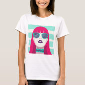 Frau mit Sonnenbrille T-Shirt (Vorderseite)
