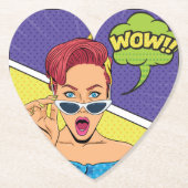 Frau mit Sonnenbrille Untersetzer (Vorderseite)