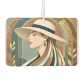 Frau mit Sonnenhut Art Deco Autolufterfrischer (Rückseite)