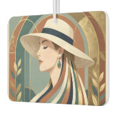 Frau mit Sonnenhut Art Deco Autolufterfrischer (Links)