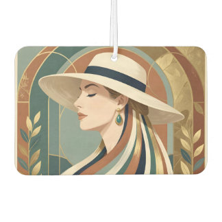 Frau mit Sonnenhut Art Deco Autolufterfrischer