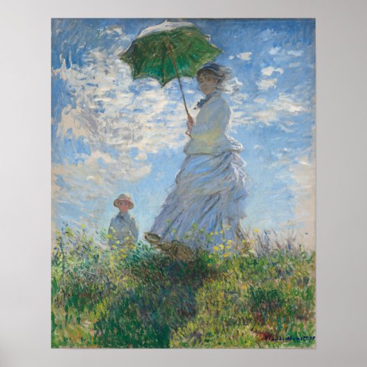 Frau mit Sonnenschirm (1875) | Claude Monet Poster (Vorne)