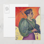 Frau mit Sonnenschirm, 1893 Postkarte (Vorne/Hinten)