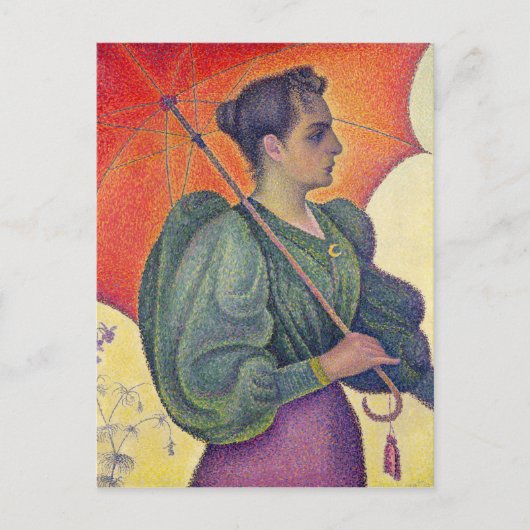 Frau mit Sonnenschirm, 1893 Postkarte (Vorderseite)