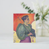 Frau mit Sonnenschirm, 1893 Postkarte (Stehend Vorderseite)