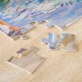 Frau mit Sonnenschirm am Strand Impressionismus Puzzle (Seite)