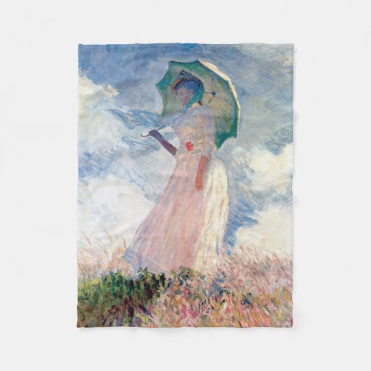 Frau mit Sonnenschirm, Claude Monet, 1886 Fleecedecke (Vorderseite)