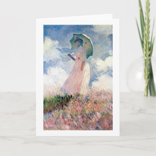 Frau mit Sonnenschirm, Claude Monet, 1886 Karte (Vorderseite)