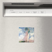 Frau mit Sonnenschirm, Claude Monet, 1886 Magnet (In Situ (Geschirrspüler))