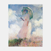 Frau mit Sonnenschirm, Claude Monet Fleecedecke (Vorderseite)
