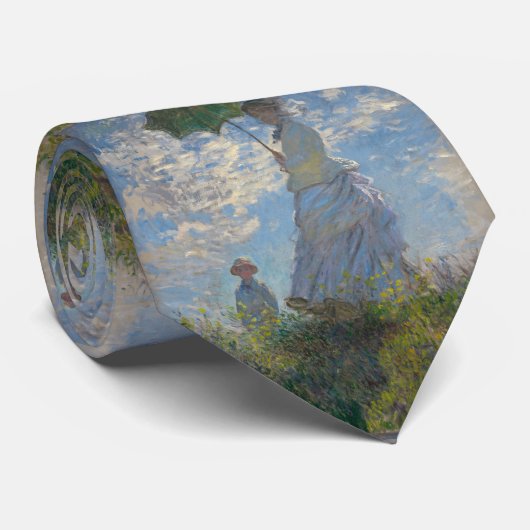 Frau mit Sonnenschirm Claude Monet Krawatte (Gerollt)