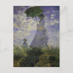 Frau mit Sonnenschirm Claude Monet Muttertagskarte Postkarte