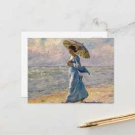 Frau mit Sonnenschirm, Claude Monet Postkarte
