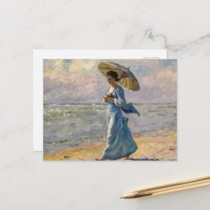 Frau mit Sonnenschirm, Claude Monet Postkarte
