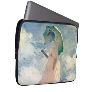 Frau mit Sonnenschirm Claude Monet Vintage Kunst Laptopschutzhülle