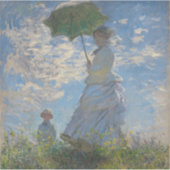 Frau mit Sonnenschirm | Französische Landschaft Aufkleber (Vorderseite)