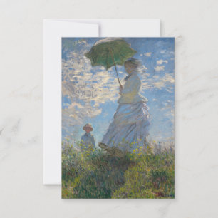 Frau mit Sonnenschirm   Französische Landschaft Dankeskarte