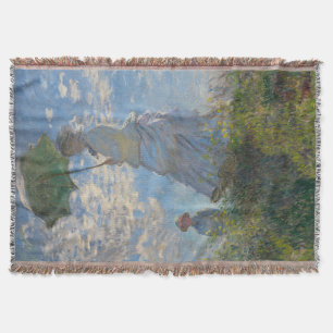 Frau mit Sonnenschirm Französische Landschaft Decke