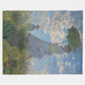 Frau mit Sonnenschirm | Französische Landschaft Fleecedecke (Vorderseite (Horizontal))