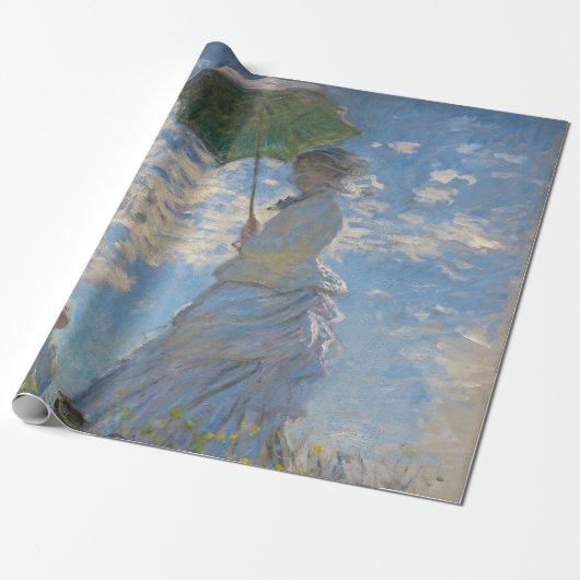 Frau mit Sonnenschirm | Französische Landschaft Geschenkpapier (Ungerollt)