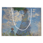 Frau mit Sonnenschirm | Französische Landschaft Große Geschenktüte (Rückseite)