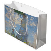 Frau mit Sonnenschirm | Französische Landschaft Große Geschenktüte (Rückseite Schrägansicht)