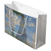 Frau mit Sonnenschirm | Französische Landschaft Große Geschenktüte (Vorderseite Schrägansicht)