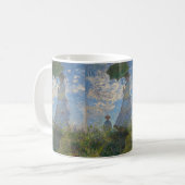 Frau mit Sonnenschirm | Französische Landschaft Kaffeetasse (Vorderseite Links)