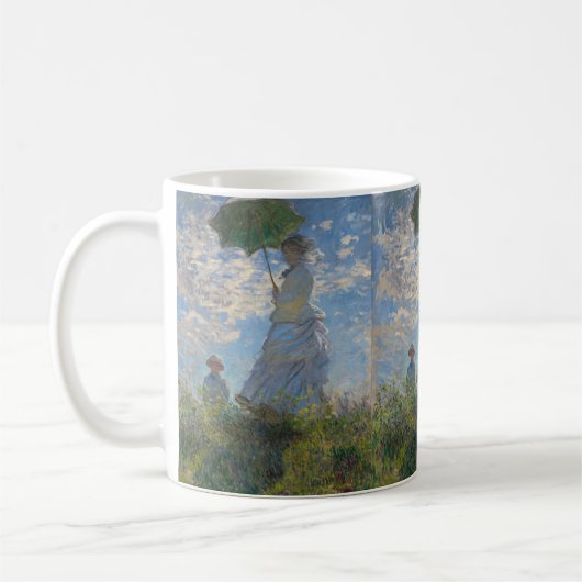 Frau mit Sonnenschirm | Französische Landschaft Kaffeetasse (Links)