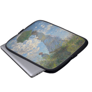 Frau mit Sonnenschirm Französische Landschaft Laptopschutzhülle