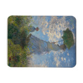 Frau mit Sonnenschirm | Französische Landschaft Magnet (Horizontal)