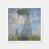 Frau mit Sonnenschirm | Französische Landschaft Serviette (Vorderseite)