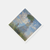 Frau mit Sonnenschirm | Französische Landschaft Serviette (Ecke)