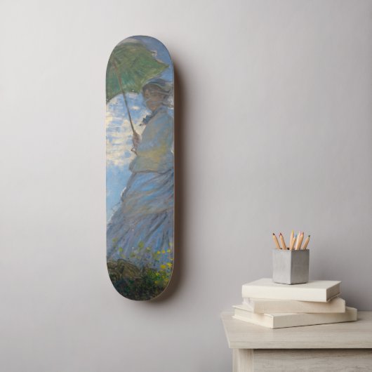 Frau mit Sonnenschirm | Französische Landschaft Skateboard (Wandkunst)