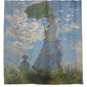 Frau mit Sonnenschirm - Frau Monet und ihr Sohn Duschvorhang (Vorderseite)