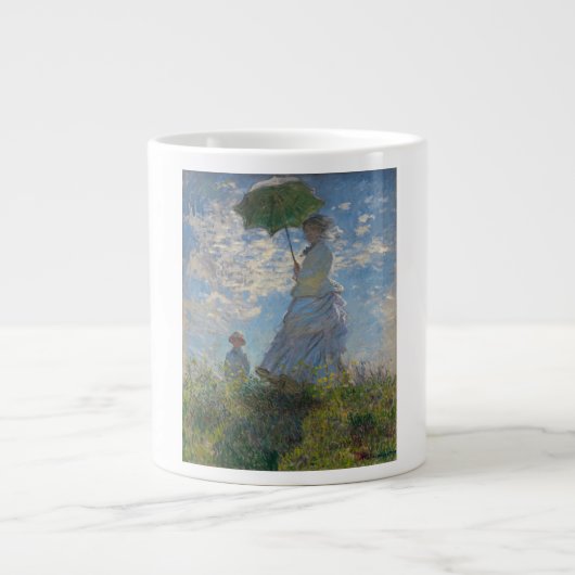 Frau mit Sonnenschirm - Frau Monet und ihr Sohn Jumbo-Tasse (Vorderseite)