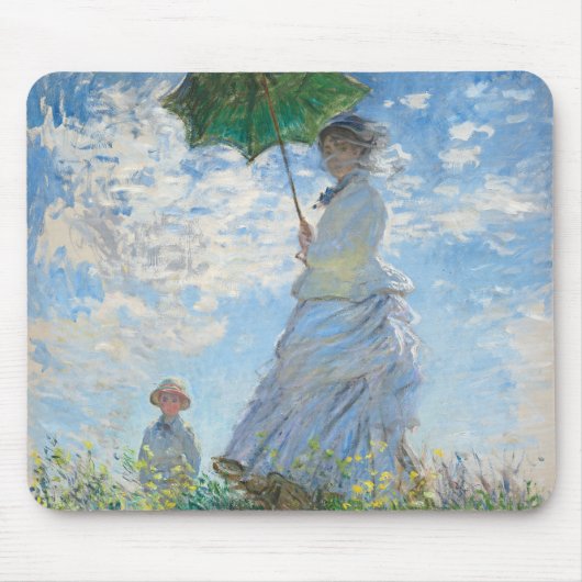 Frau mit Sonnenschirm, Frau Monet und ihr Sohn Mousepad (Vorne)