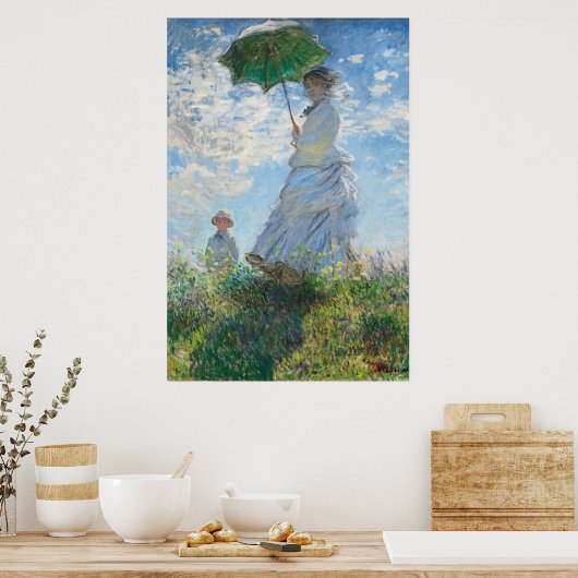 Frau mit Sonnenschirm, Frau Monet und ihr Sohn Poster (Küche)