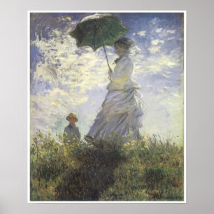 Frau mit Sonnenschirm - Frau Monet und ihr Sohn Poster